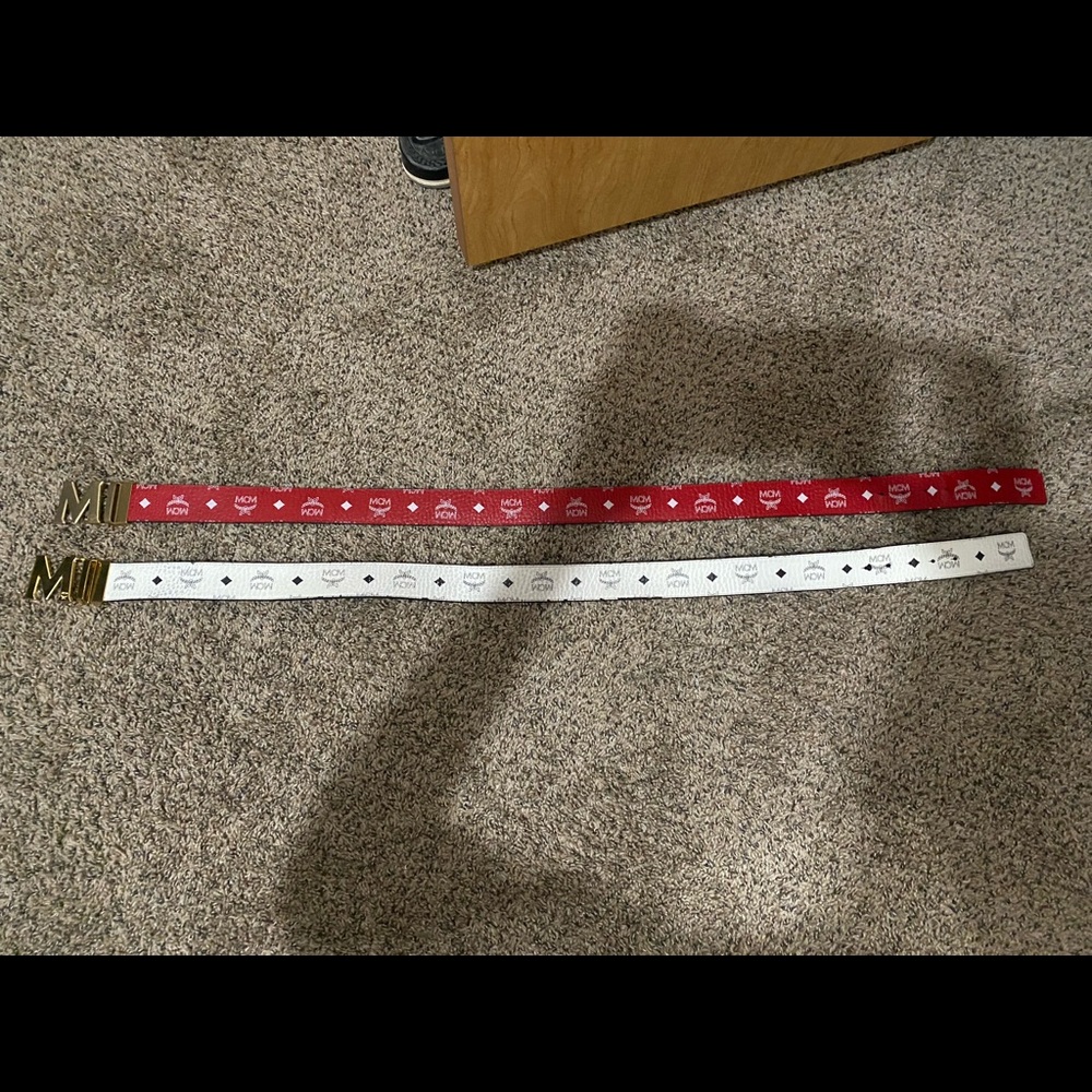 Mens MCM belt RED only
